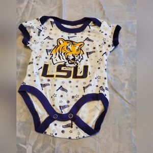 NCAA Baby Onesie with Purple Trim 0-3 Mon